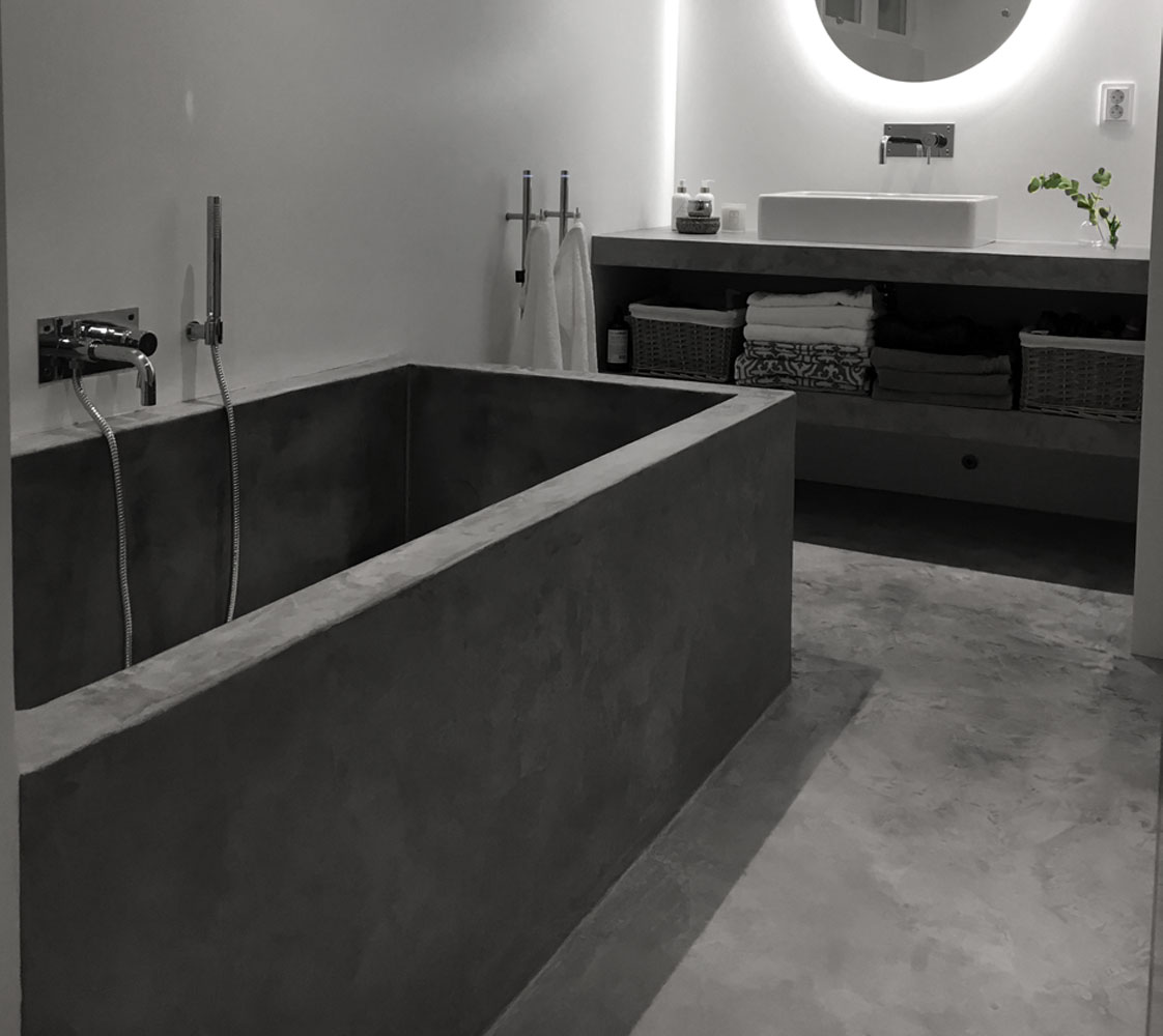 badrum badkar betong snyggt albamv bade funktionellt
